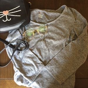 GREY LONG SLEEVE SKATER DRESS